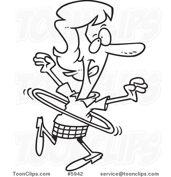 581x600 Cartoon Blacknd White Line Drawing Of Business Woman Using