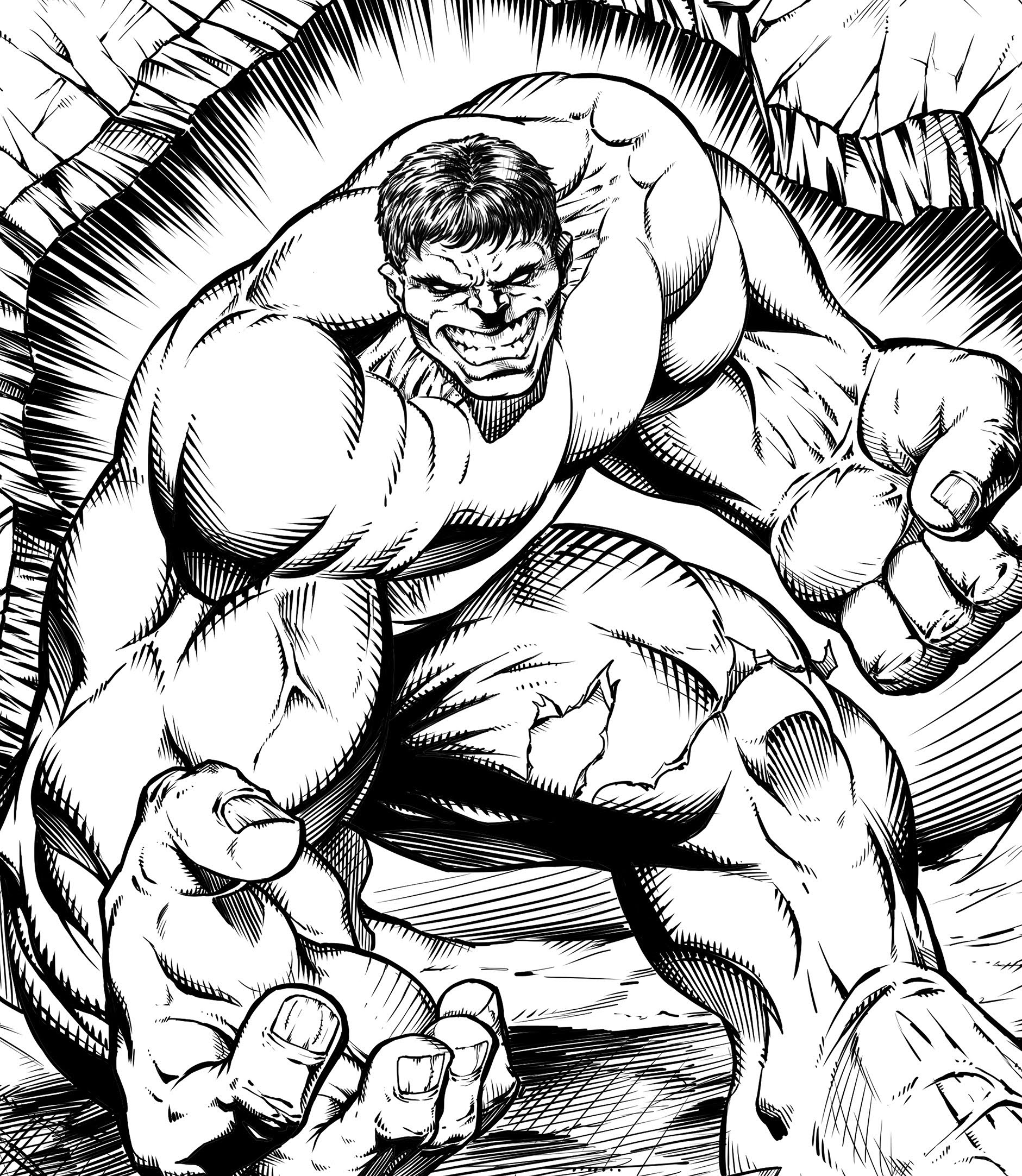 1881x2165 Hulk Speed Drawing Digital Pencils And Inks Manga Studio By Ram