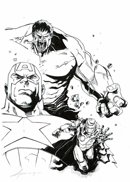 499x700 Captain America, Iron Man And Hulk