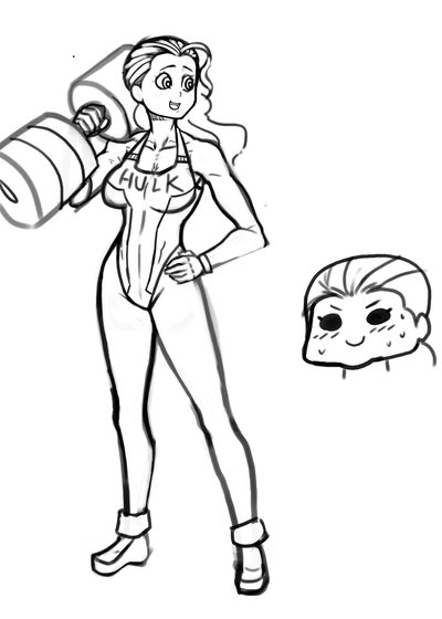 400x560 She Hulk Sketch By Franschesco