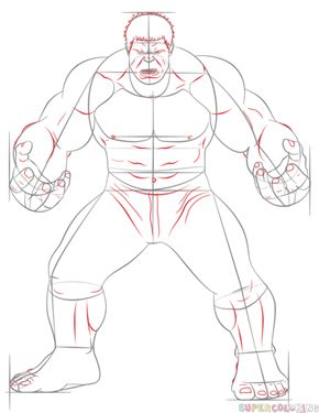 290x375 How To Draw Hulk Step By Step Drawing Tutorials Cuerpo Humano