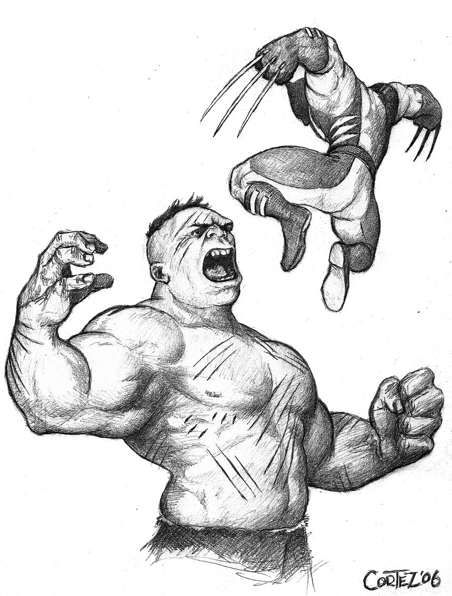 900x1187 Drawn Hulk Wolverine