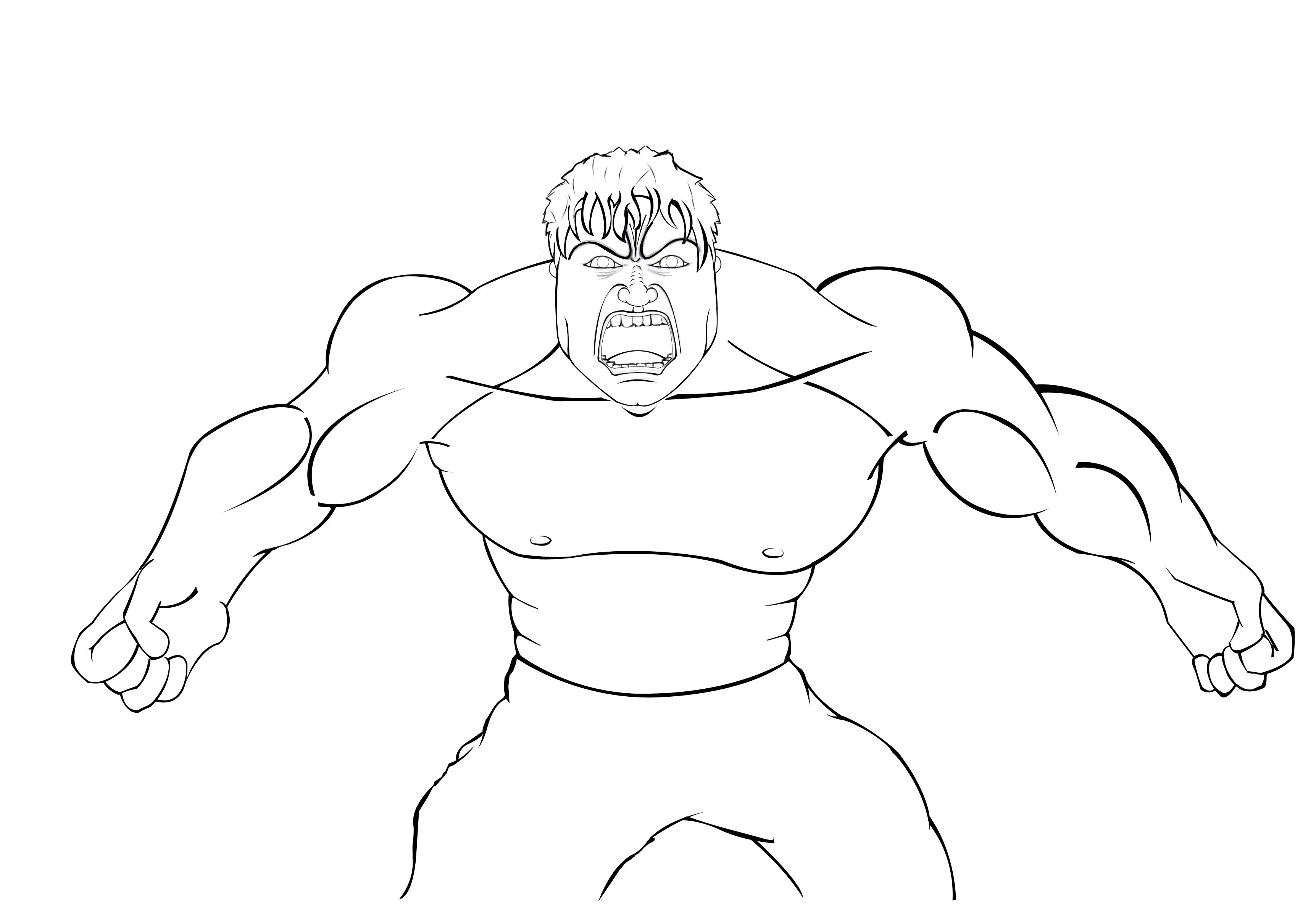 3448x2410 Drawn Hulk Outline