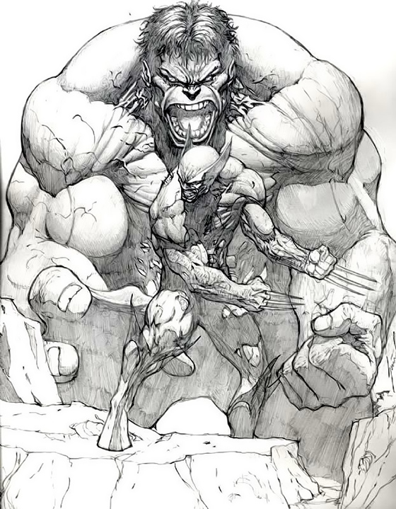 560x719 Drawing Of 2 Of Marvel's Iconic Comics