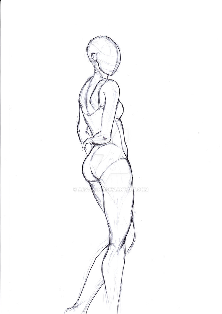 752x1063 Pose Study Looking Back By Aryaenne