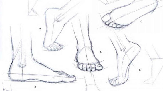 570x320 Pencil Sketches Of Human Synthesizing The Foot