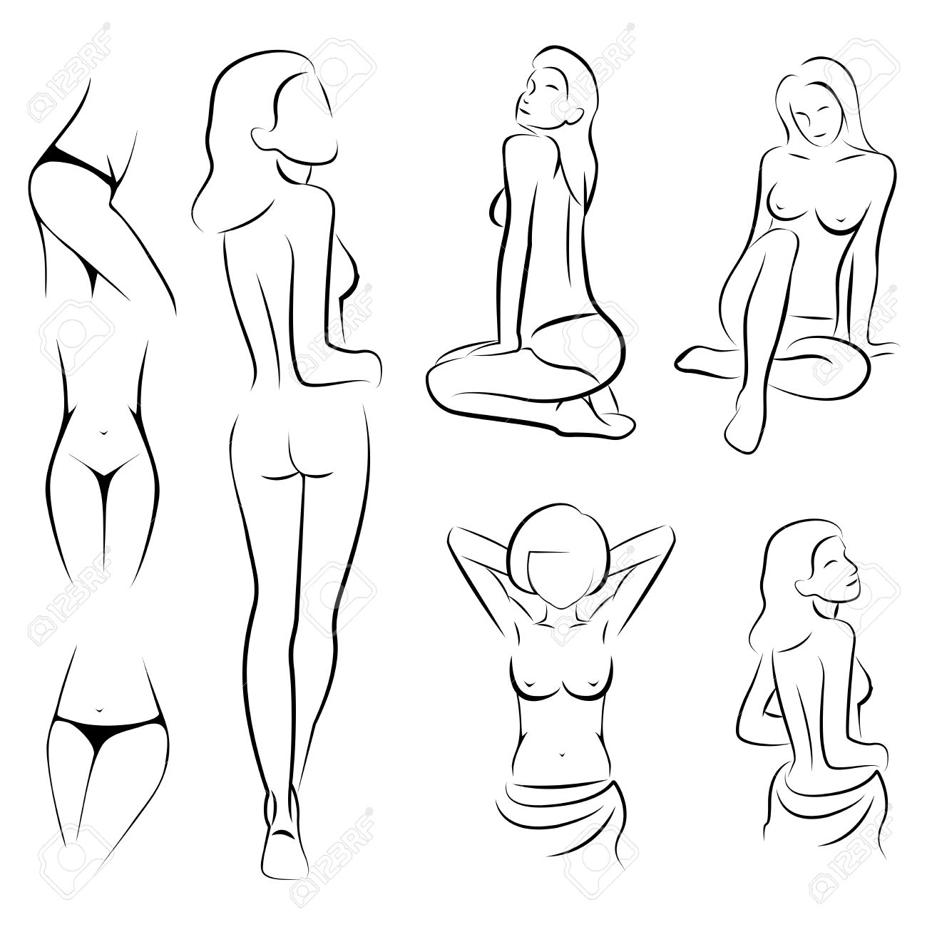 1300x1300 Female Sexy, Intime, Beauty Body Outline Parts, Royalty Free
