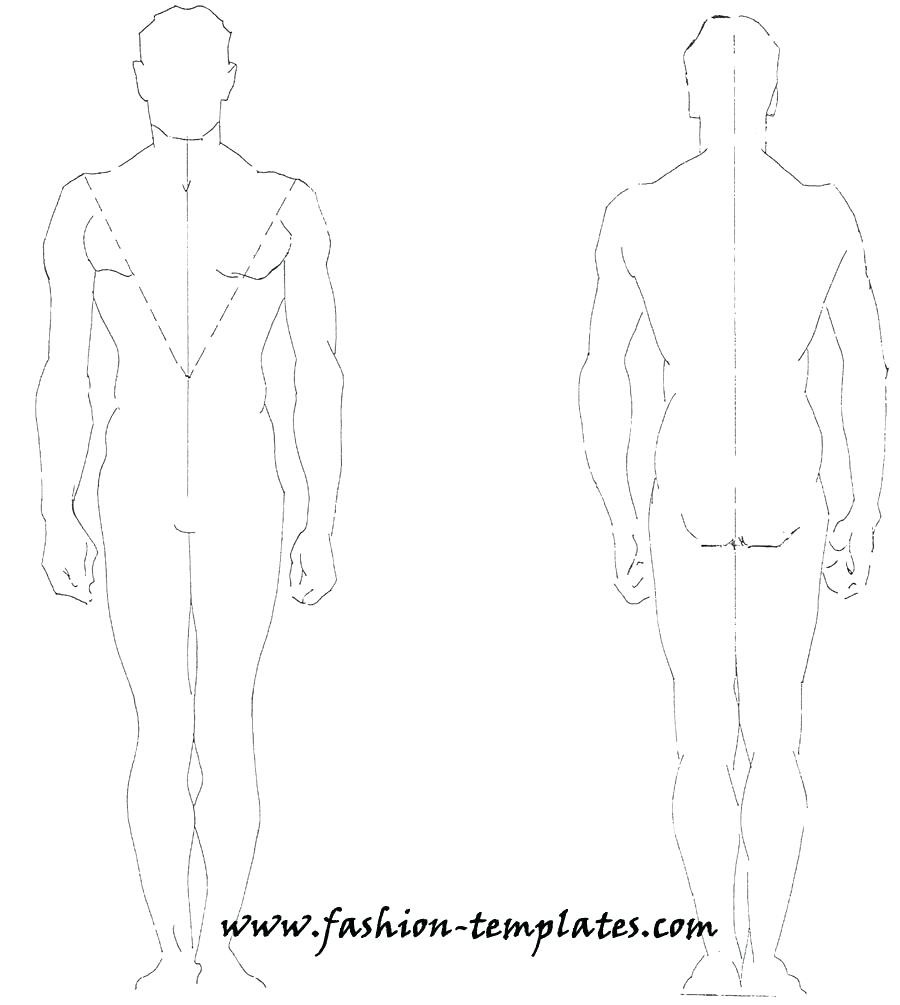 900x1005 Male Body Drawing Template