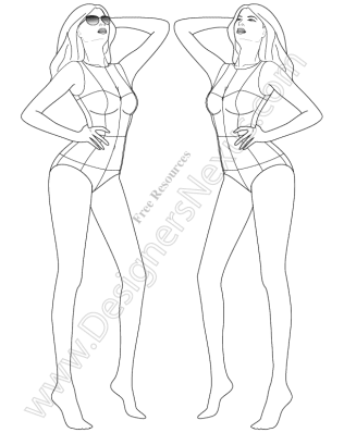 316x409 Free Fashion Croquis Fashion Figure Templates