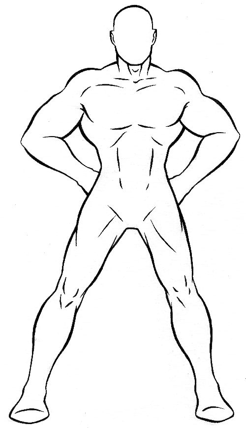500x871 Superhero Outline Template