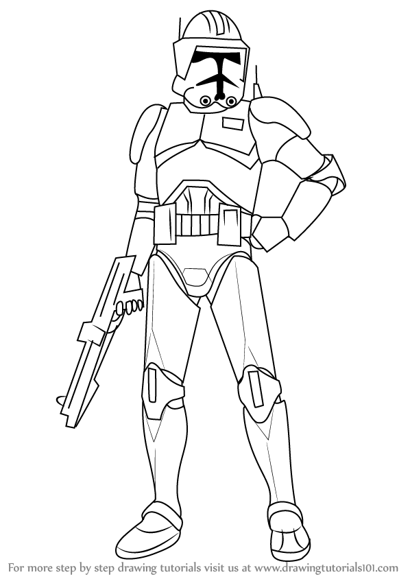 598x844 Learn How To Draw Cody From Star Wars (Star Wars) Step By Step