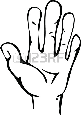 317x450 Cartoon Line Drawing Of Human Hand With Thumbs Up Symbol Royalty