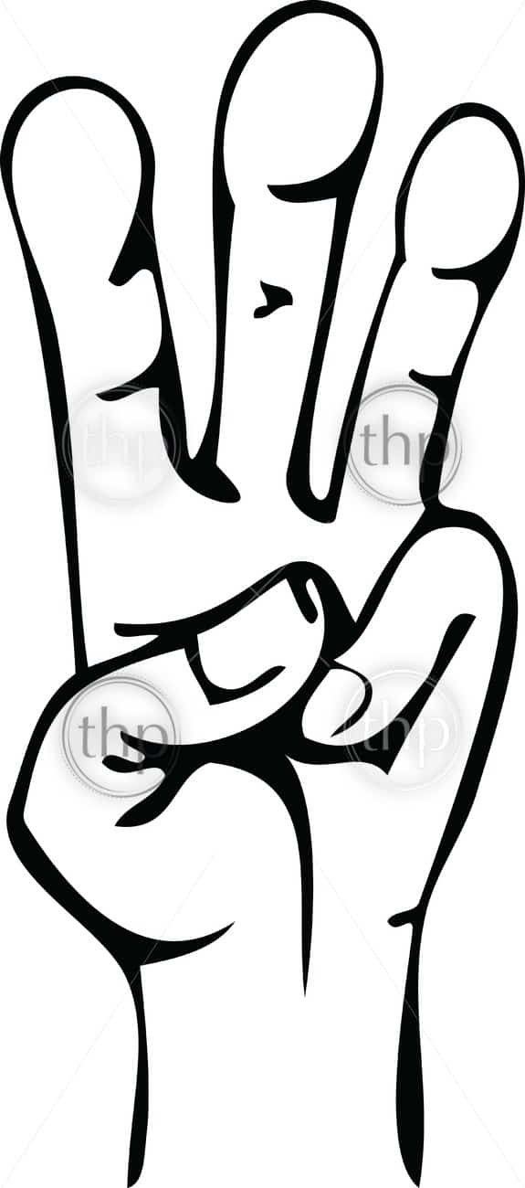 575x1300 Cartoon Line Drawing Of Human Hand Showing 3 Photo