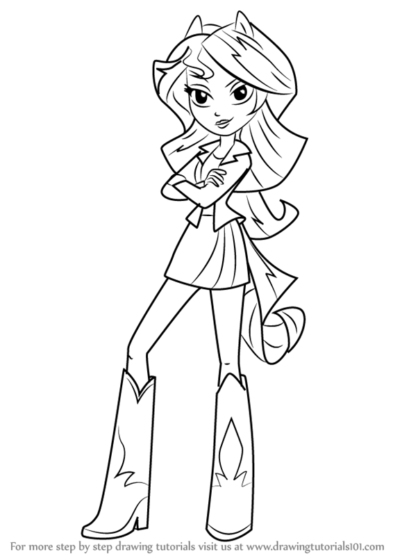 566x800 Step By Step How To Draw Sunset Shimmer Human From My Little Pony