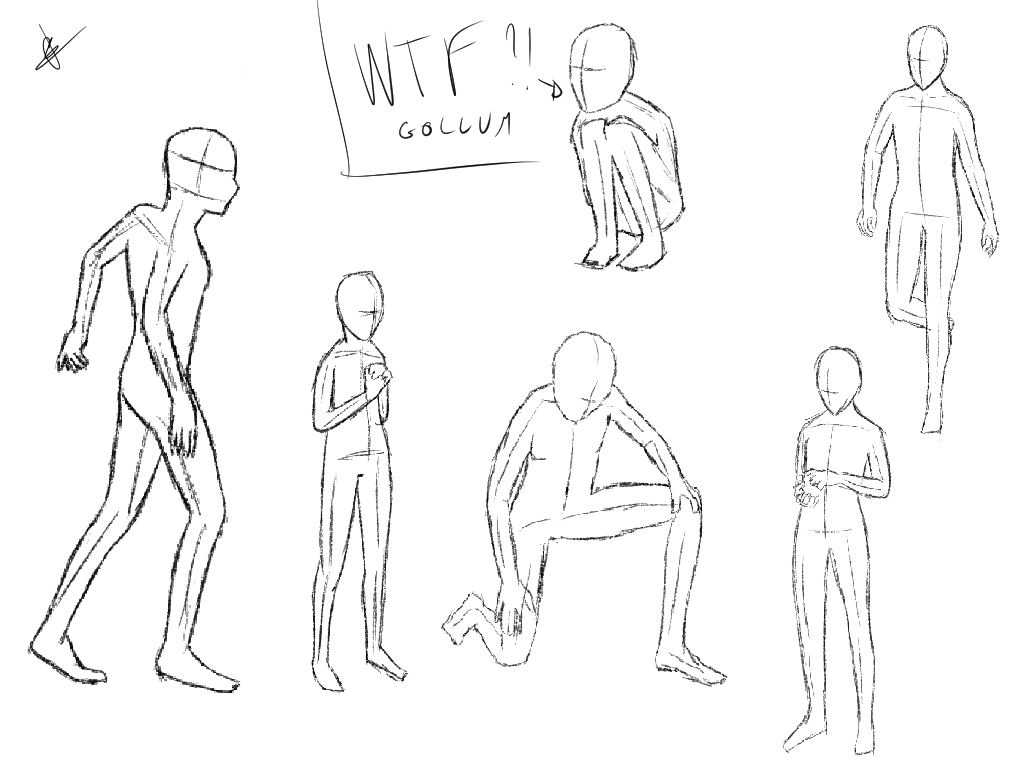 1024x768 Sketch Human Pose By Fallingnt