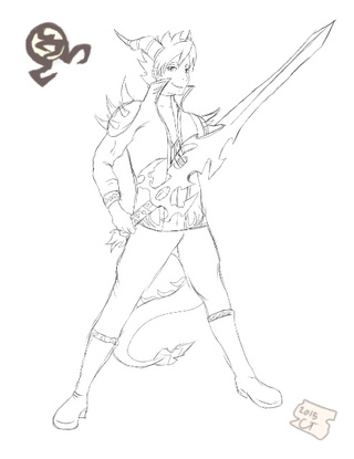 320x415 Drawn Boy Line Drawing