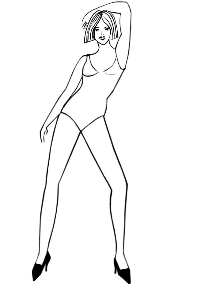 643x950 Human Body Outline Sketch