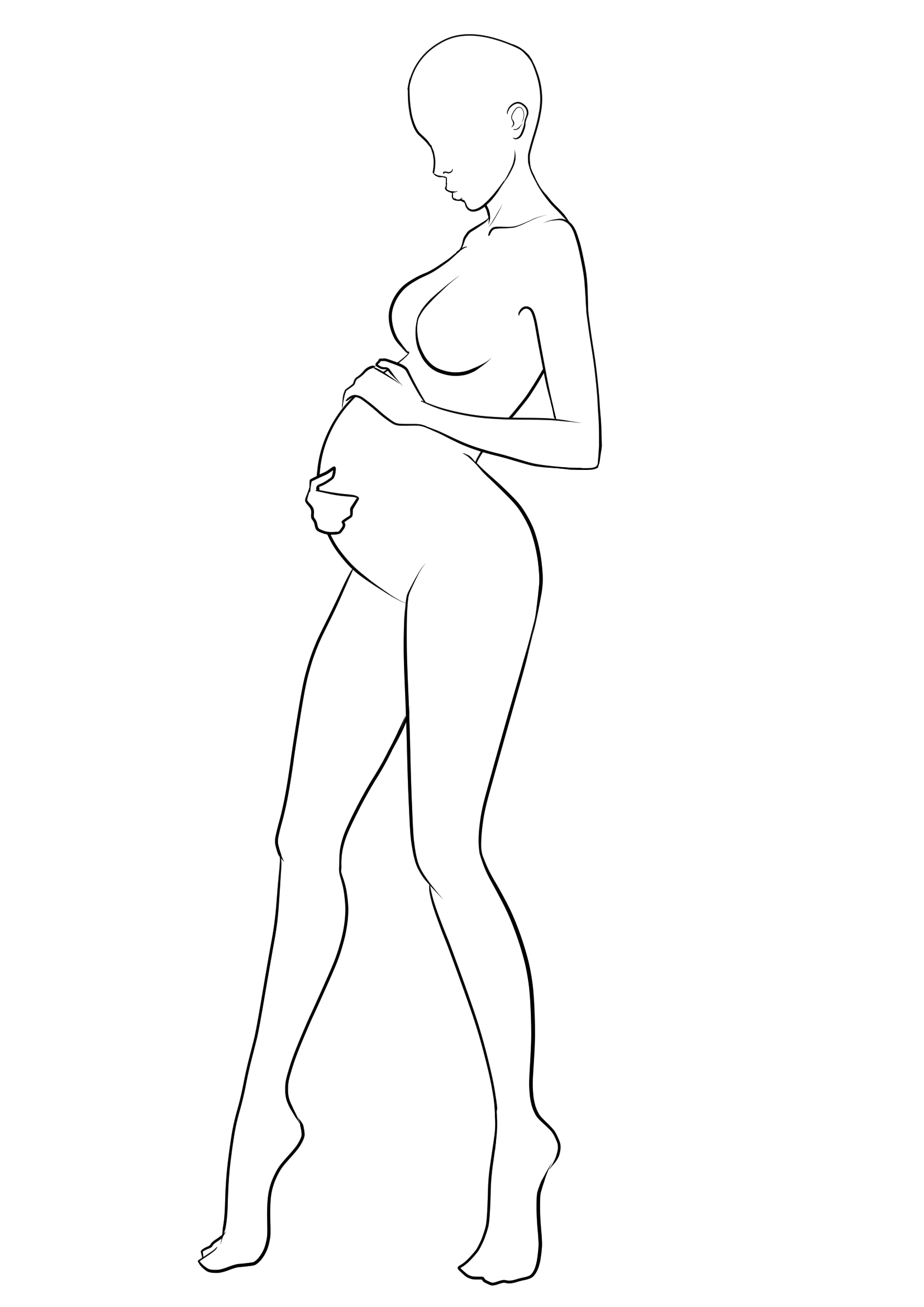 1654x2339 Step 11. How To Draw Pregnant Woman Art Examples