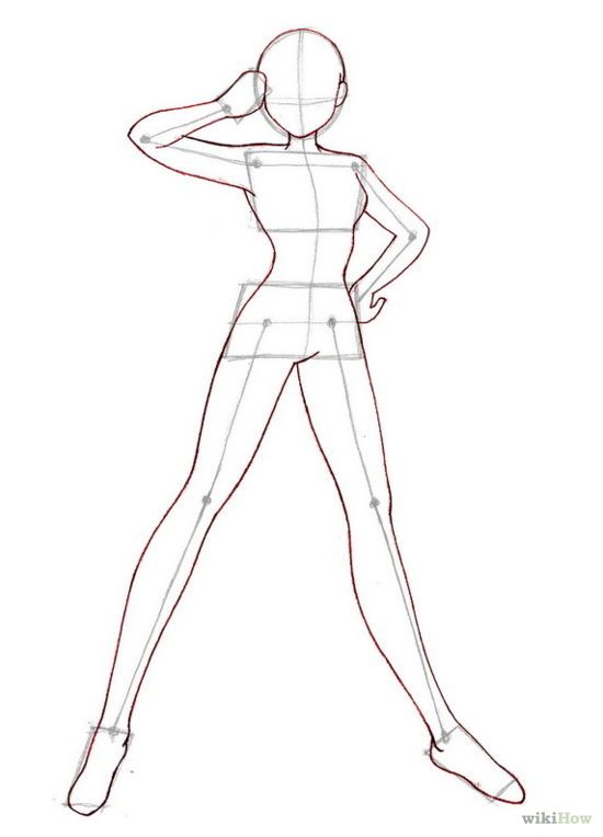 550x764 Drawn Model Full Body