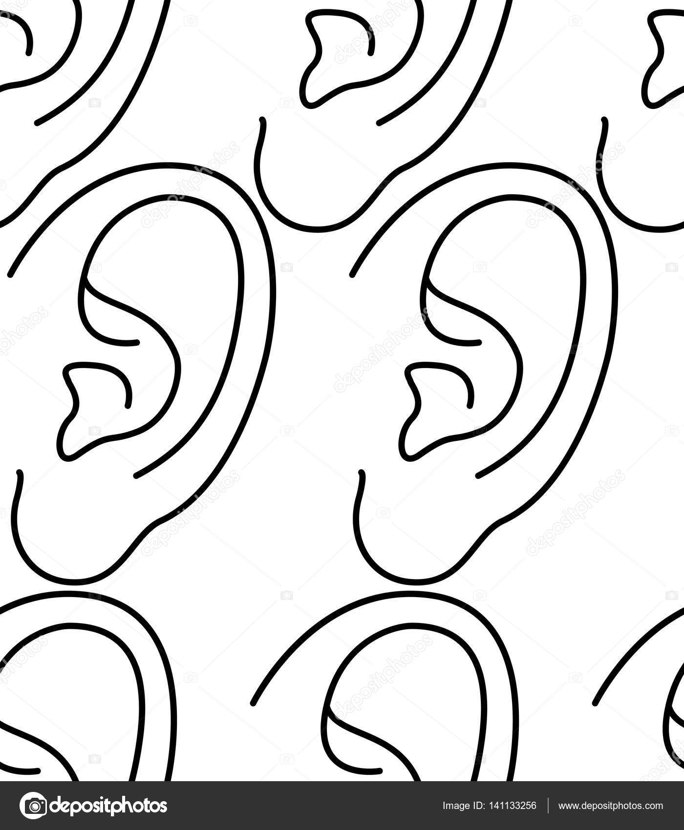 1400x1700 Human Ear Pattern Stock Vector Alexanderzam