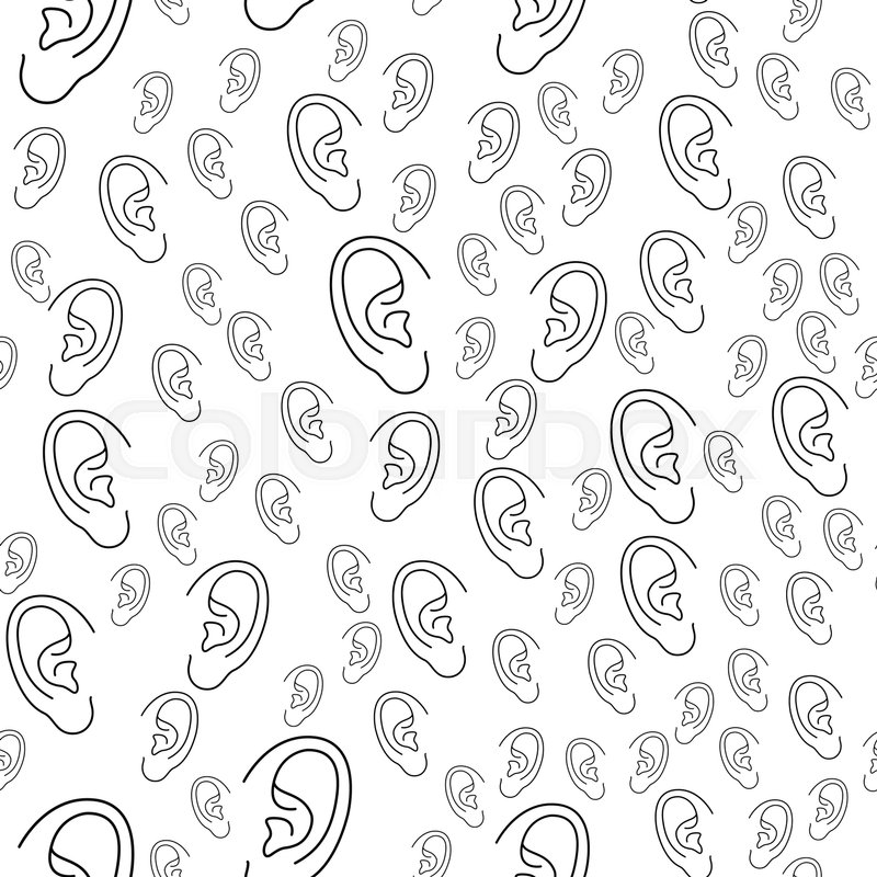 800x800 Seamless Pattern Of The Abstract Human Ears Stock Vector Colourbox