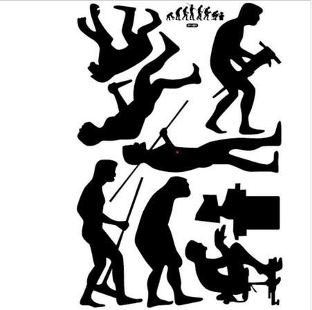 451x449 Human Evolution Figure Wall Sticker 3d Wallpaper Art Decal Sofa