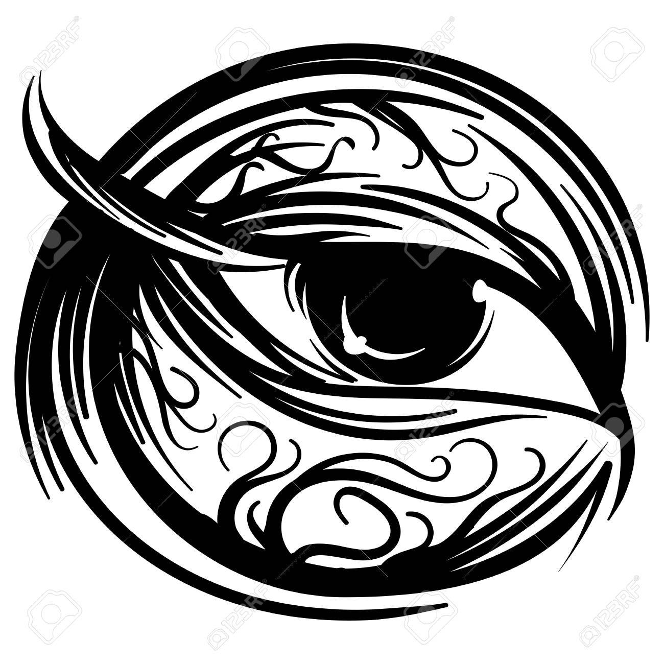 1300x1300 Vector Illustration Of Human Eye Stylized Of Ink Sketch Doodle