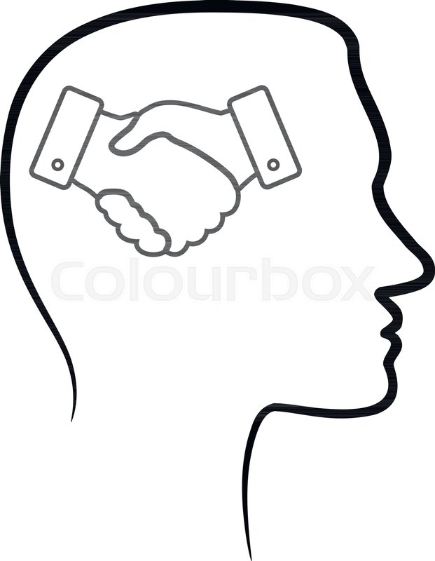 621x800 Outline Design Icon With Human Head, Brain And Black Linear