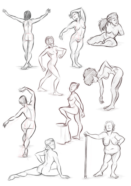 500x707 Female Form Sketch Tumblr