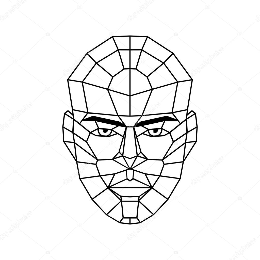 1024x1024 Geometric Human Head Stock Vector I.petrovic