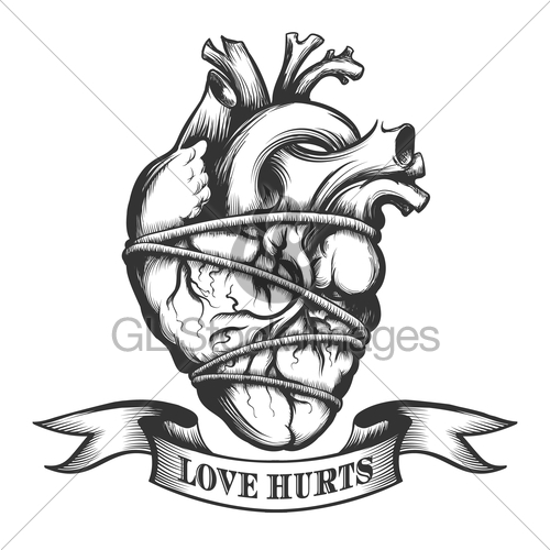 500x500 Tied Human Heart Gl Stock Images