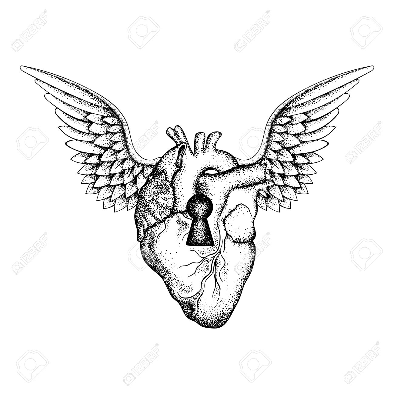 1300x1300 Drawn Heart Wing