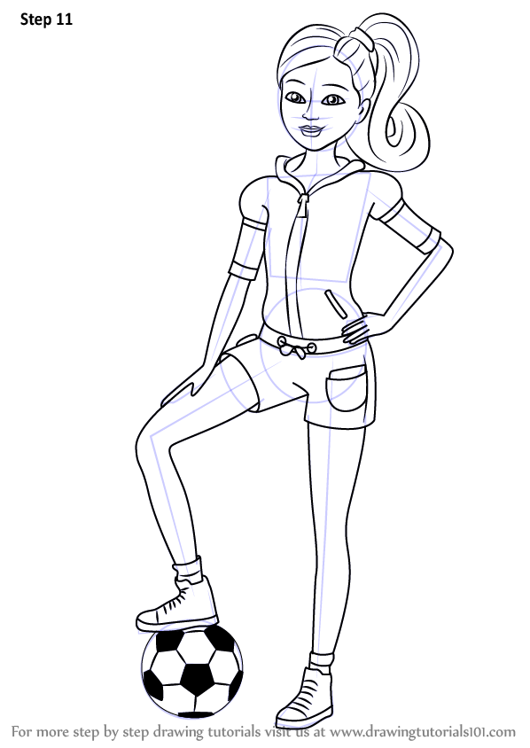 598x844 Drawn Barbie Line Drawing
