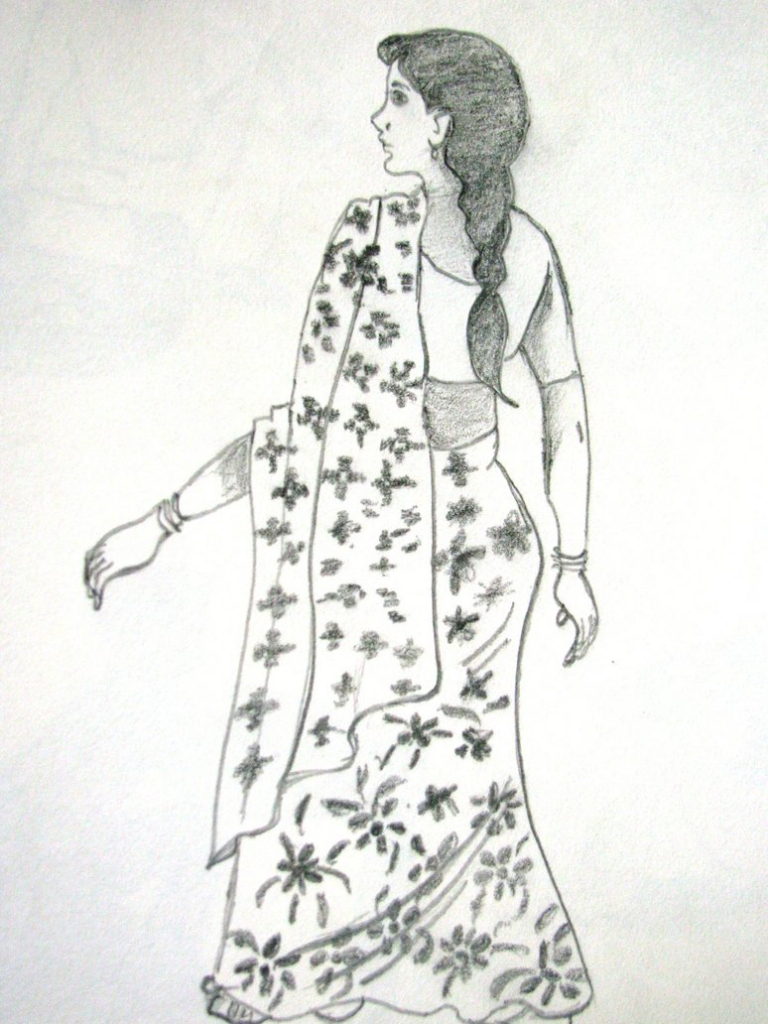 768x1024 Pencil Sketch Of Human Figure