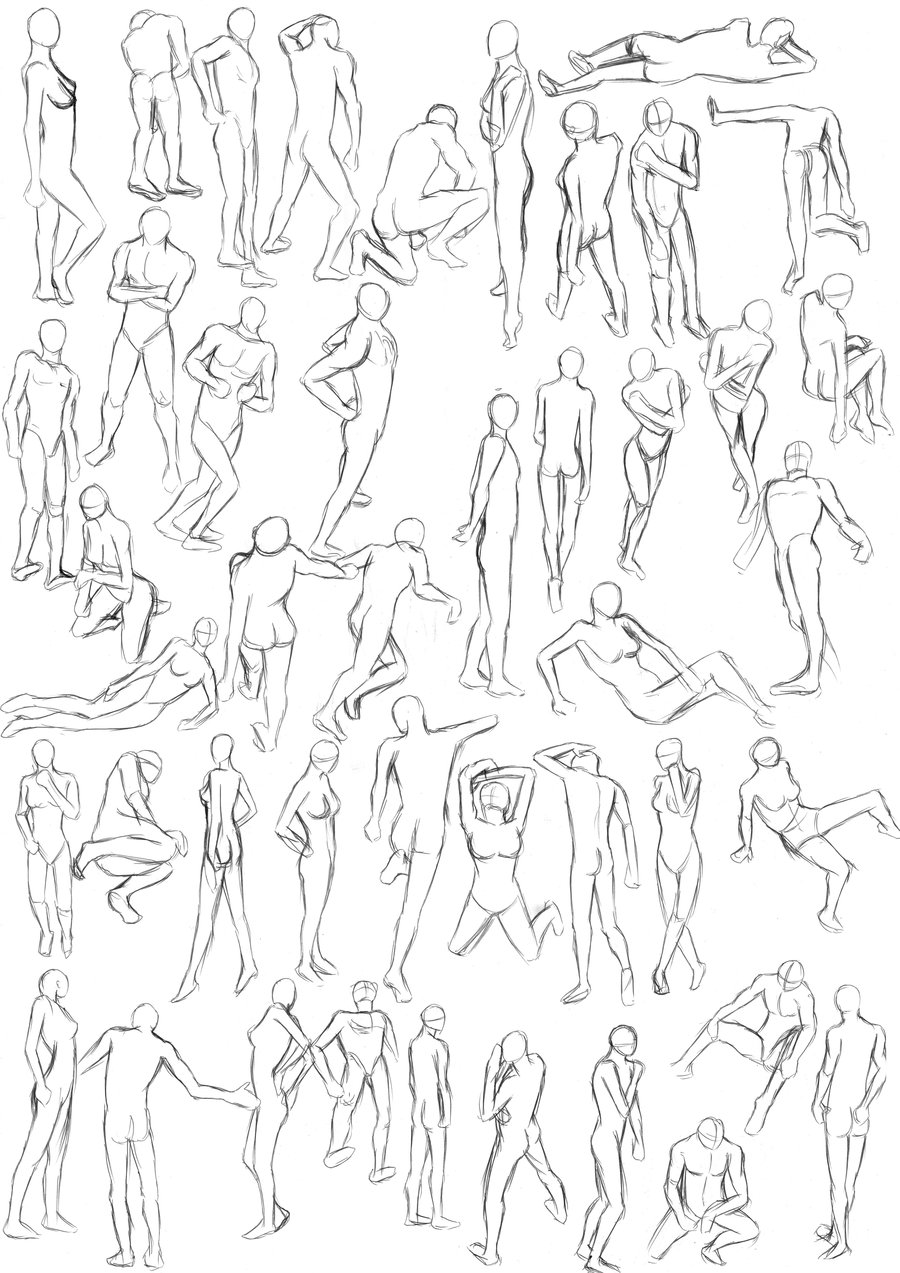 900x1273 More Pose Drawing By Psychotic Hamster
