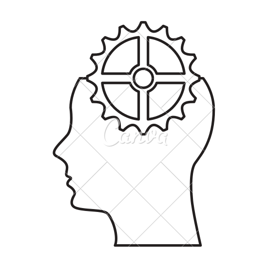 550x550 Human Profile With Gear