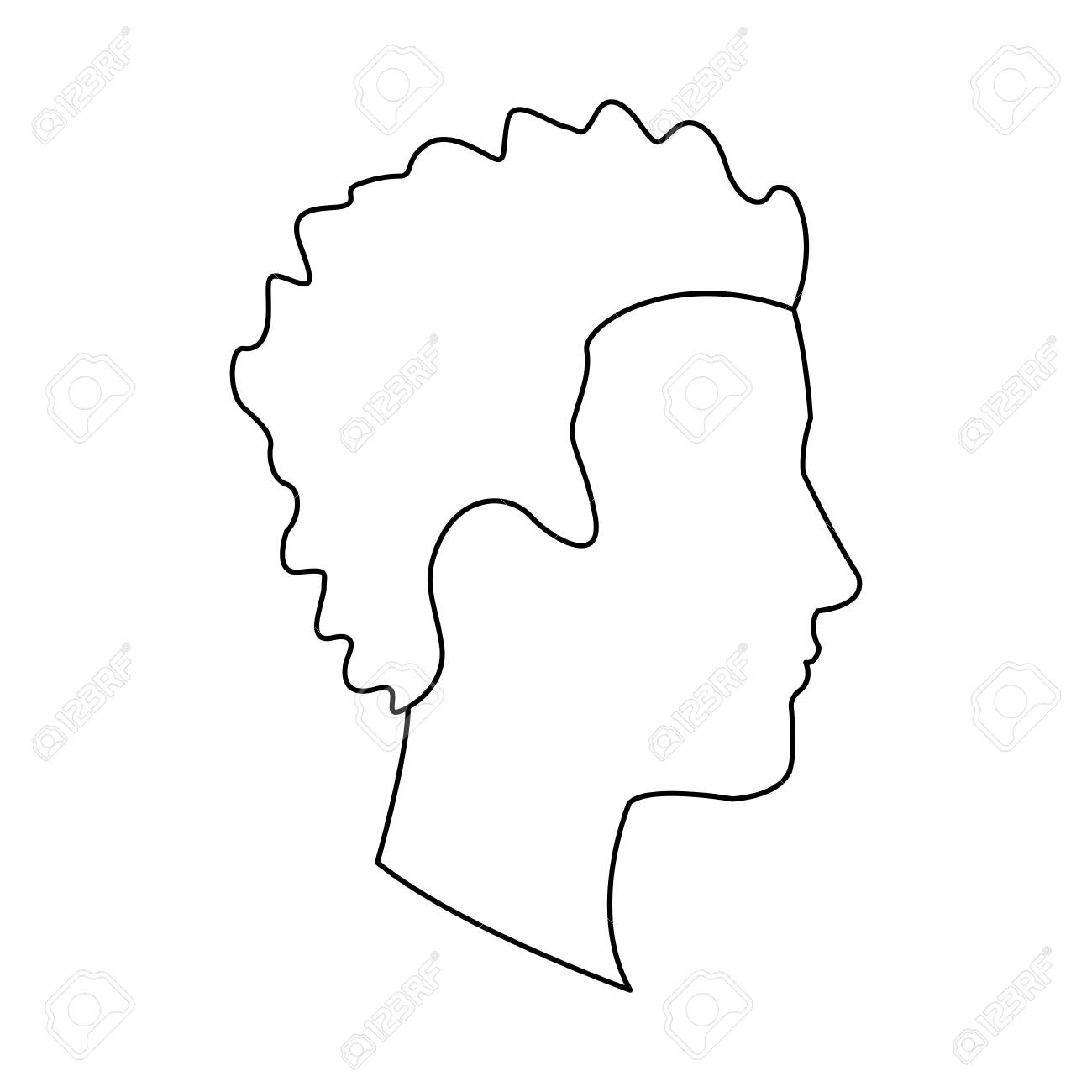 1300x1300 Profile Head Guy Young Character Outline Vector Illustration