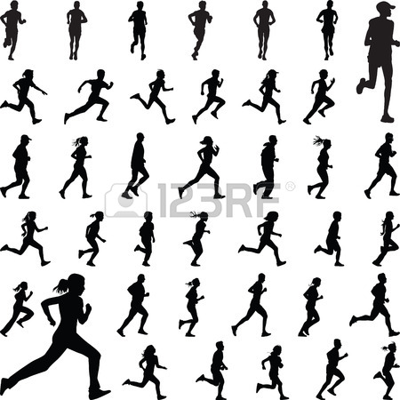 450x450 Runners Silhouette Vector Royalty Free Cliparts, Vectors,