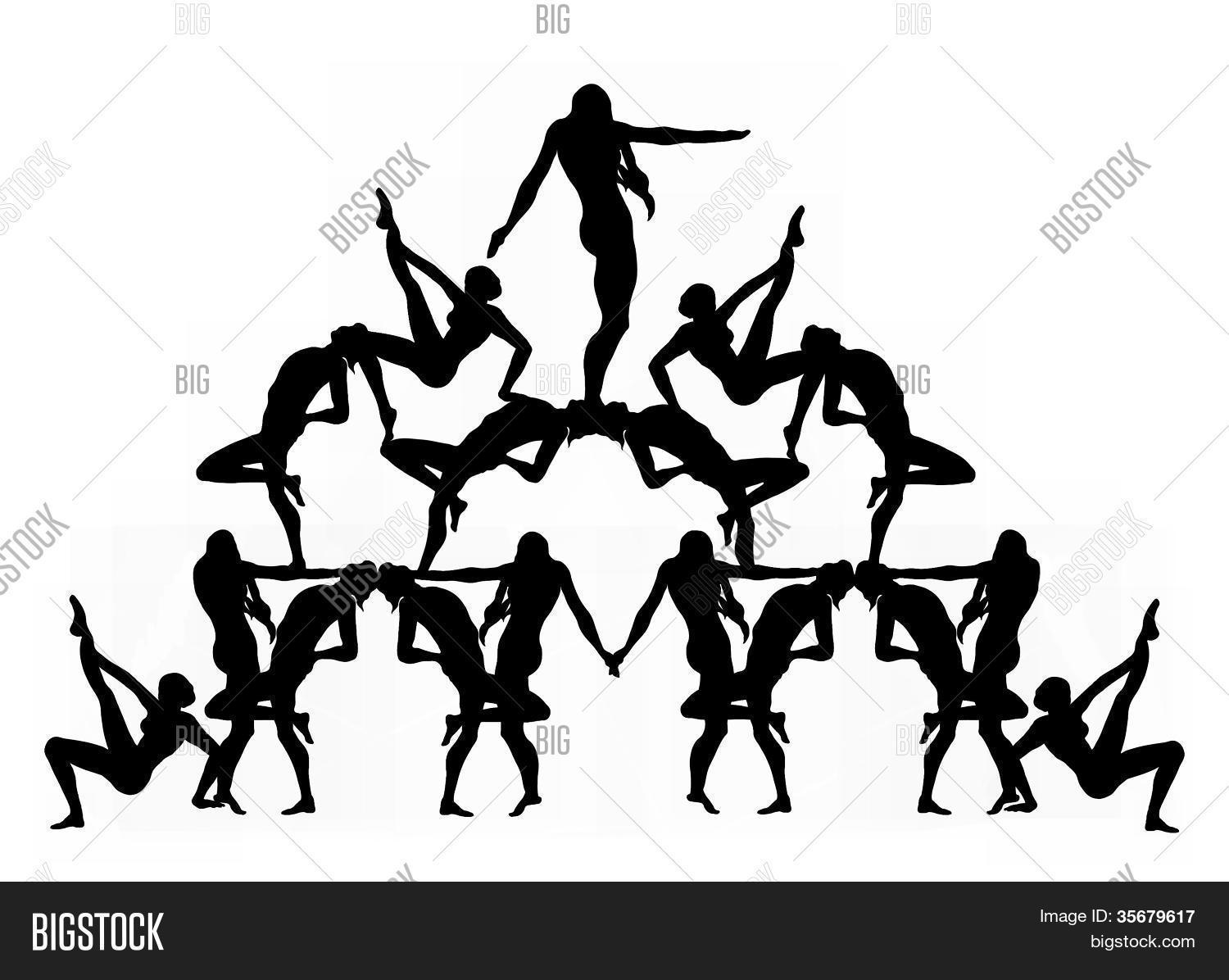 1500x1196 Human Pyramid Silhouette Image Amp Photo Bigstock