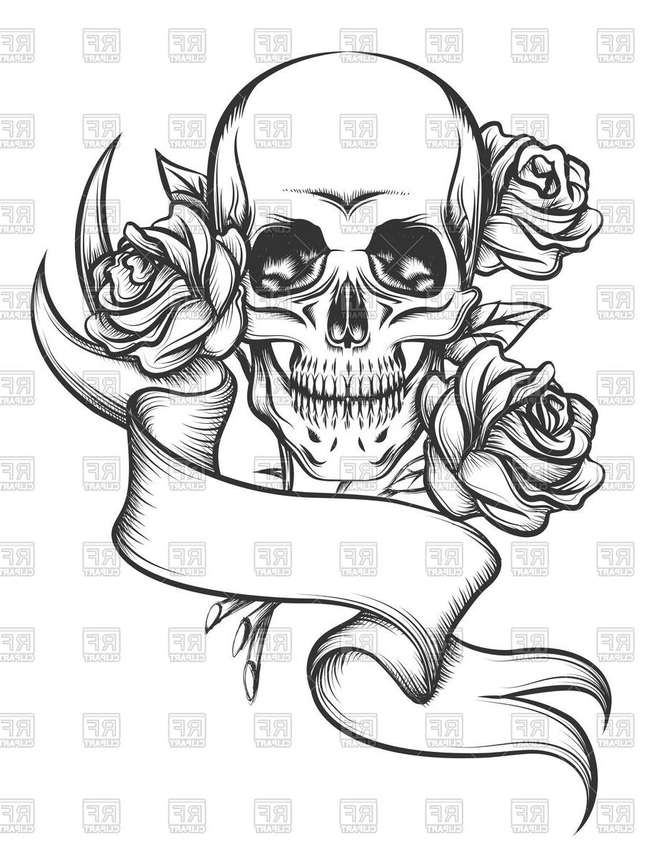 923x1200 Skull Rose Ribbon Drawings Best 15 Human Skull With Roses