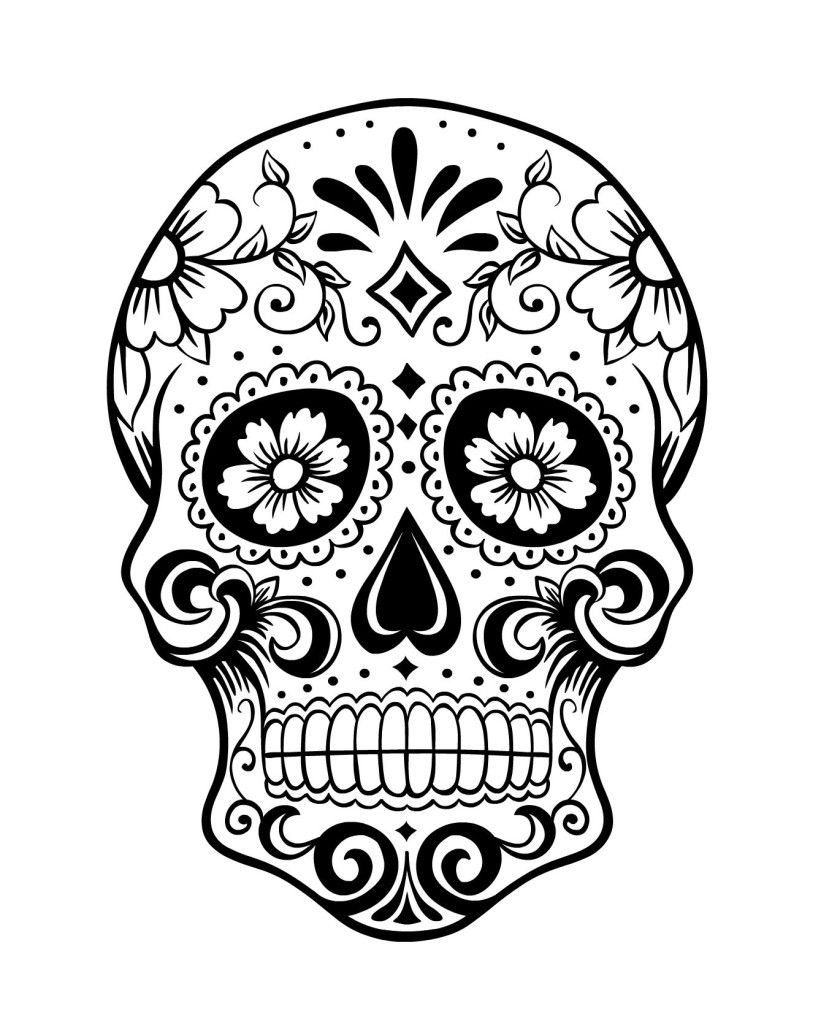 821x1024 Day Of The Dead History And Free Sugar Skulls Coloring Pages