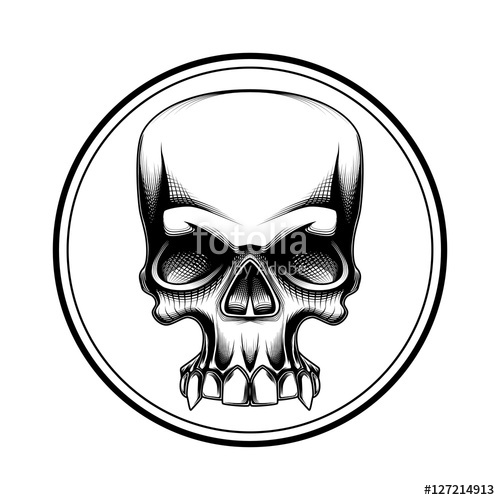 500x500 Human Skull Halloween Horror Death Symbol Tattoo Stock Image