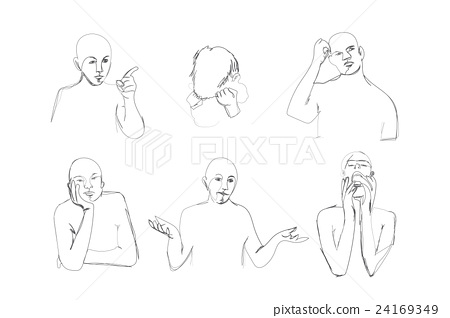 450x318 Human Body Language. Contour Drawing.