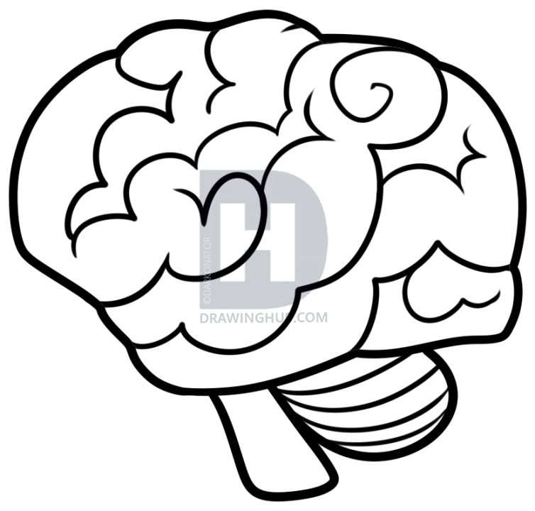 754x720 Drawing Hot Draw A Cartoon Brain In Conjunction With How