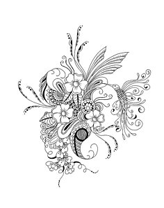 236x300 Hummingbird Flower Drawings