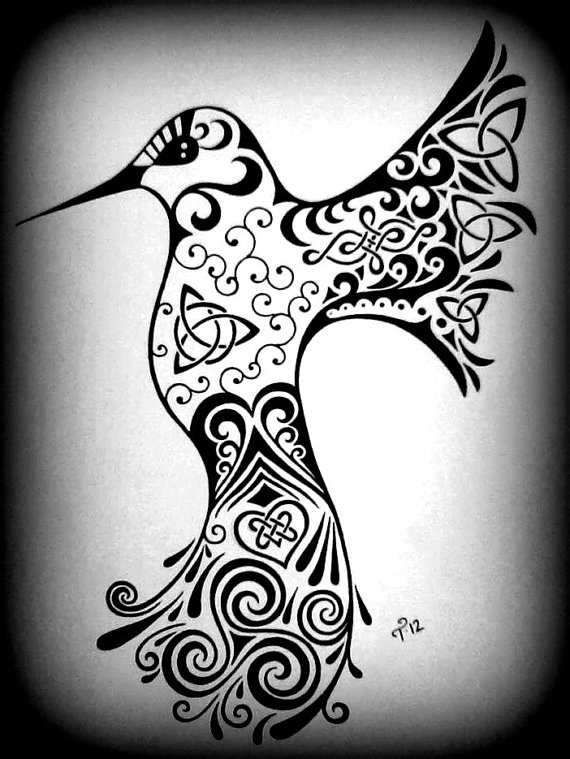 570x759 Drawn Hummingbird Celtic