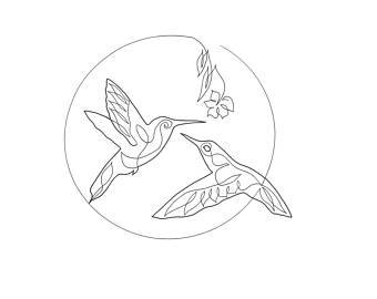 340x270 Single Line Drawing Flamingo