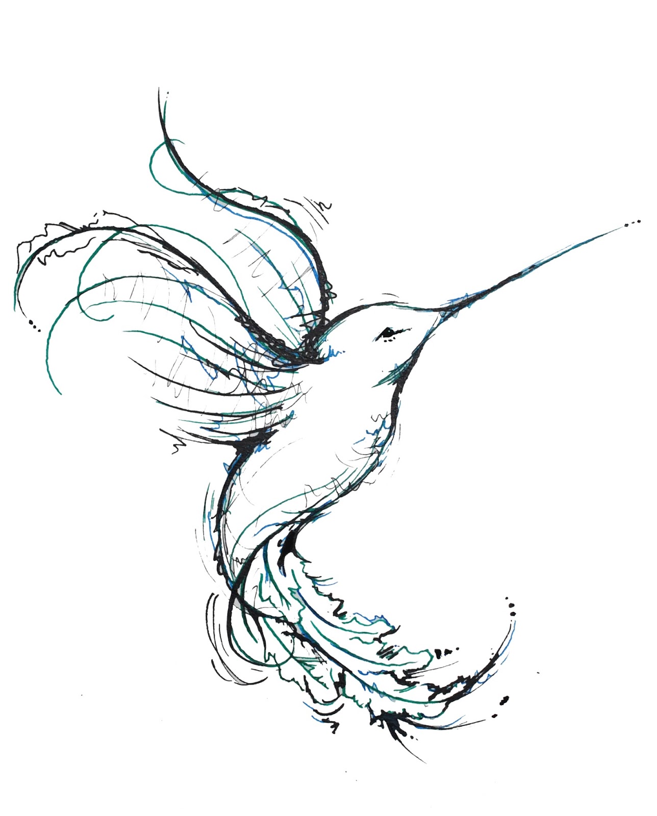 1288x1600 Unique Hummingbird Tattoos Just A Quick Ink Drawing Of A Cute