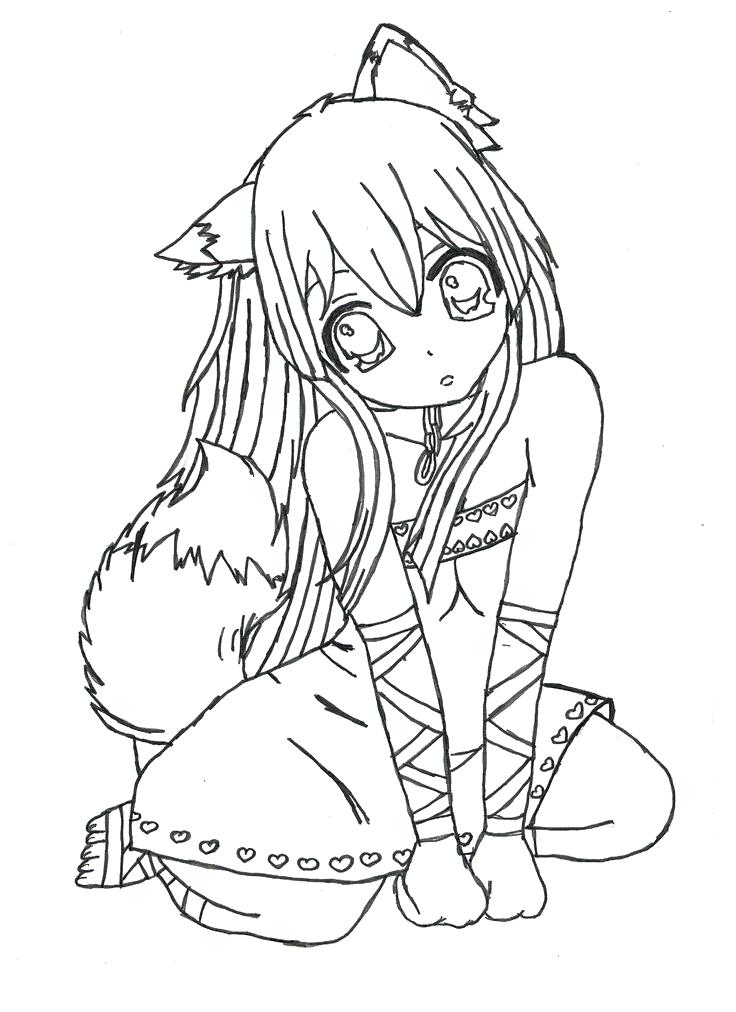 736x1012 Best Of Anime Coloring Pages Pictures Anime Girl Coloring Page