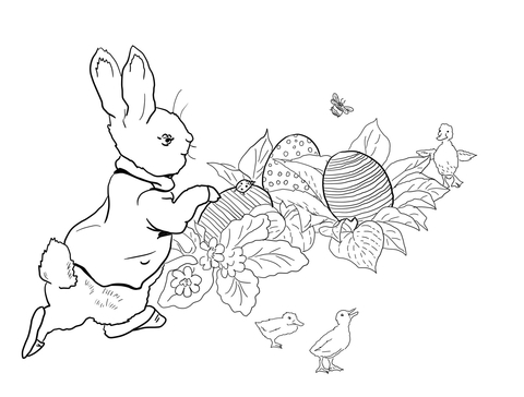 480x364 Peter Rabbit Easter Egg Hunt Coloring Page Free Printable